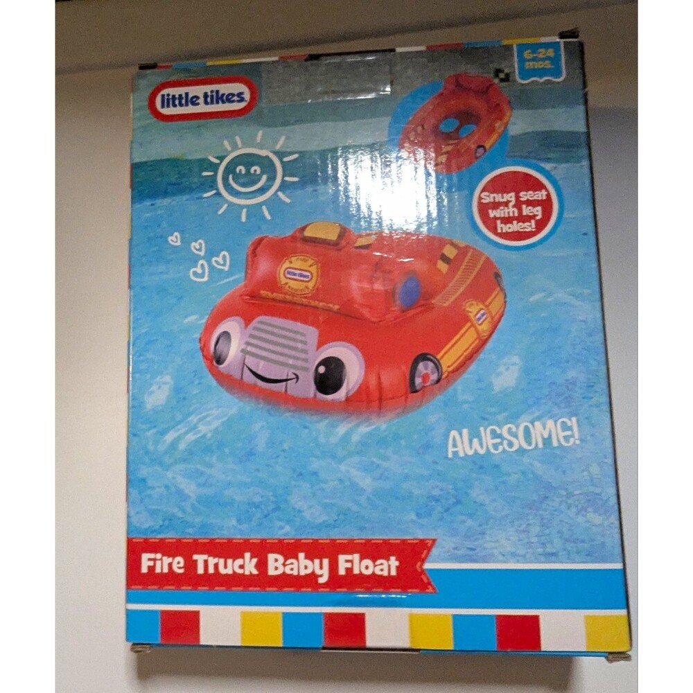 Little Tikes Fire Truck Baby Pool Float Seat Red 6-24 Mos